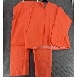 WearGuard Rain Suit Set PVC Waterproof Bib Overalls Jacket XL Orange